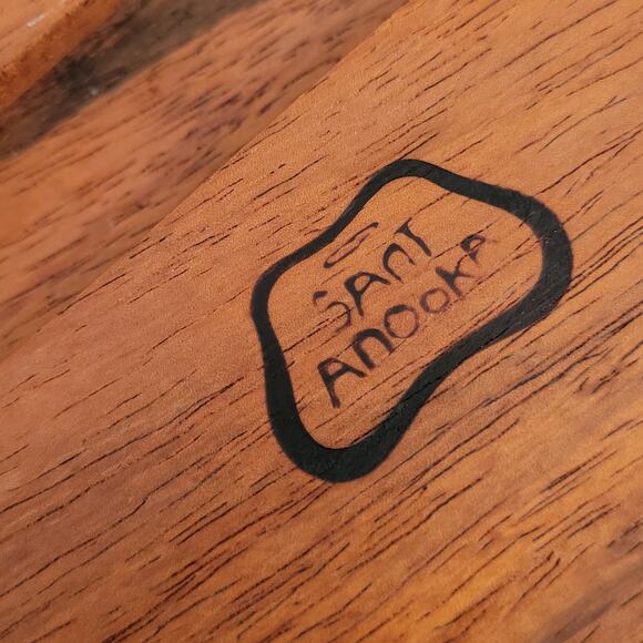 Sant Anooka Wooden cutting board with serrated Bergman Solingen bread knife - Picture 5 of 15